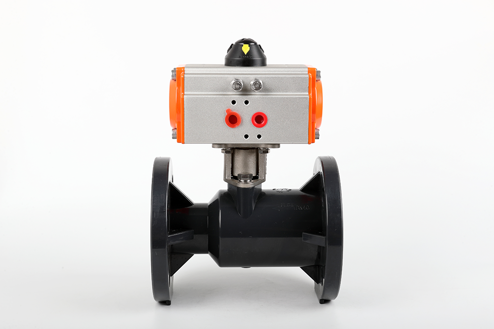 宁明气动法兰一体球阀